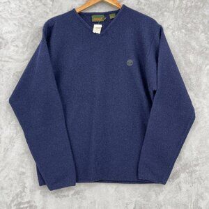Timberland Vintage 90s Oversized 100% Wool V-Neck Pullover Sweater Baggy